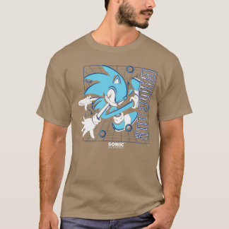 Soniche Hedgehog Game On Gouden Ringen Vintage Gri T-shirt