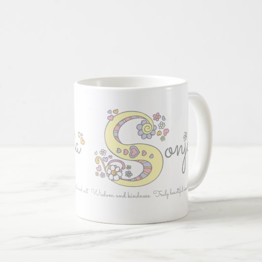 Sonja letter S: monogram mok (Voorkant rechts)