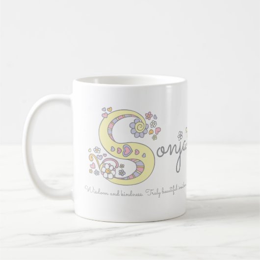 Sonja letter S: monogram mok (Links)