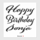 Sonja Name Vorname black Sticker Geburtstag (Vel)