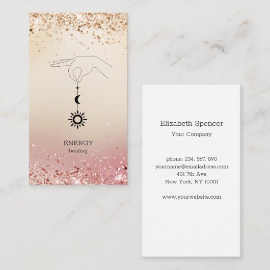 Sonne Mond Glitter Visitekaartje (Voorkant / Achterkant)