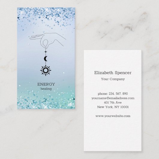 Sonne Mond Glitter Visitekaartje (Voorkant / Achterkant)