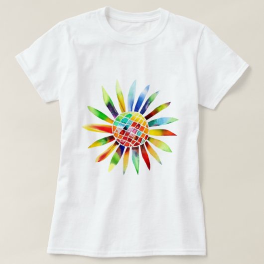 Sonnenblume in Regenbogenfarben T-shirt (Design voorkant)