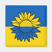 Sonnenblume vor der ukrainischen Flagge Magneet (Voorkant)