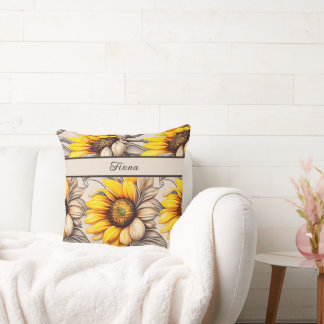 Sonnenblumen Aquarell Muster Kussen