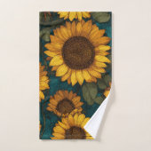 Sonnenblumen Muster – Fröhlicher Floral Style Bad Handdoek (Handdoek)