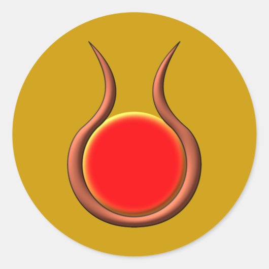 Sonnenscheibe Hörner sun disk horns Ronde Sticker (Voorkant)