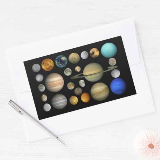 Sonnensystem Rechthoekige Sticker (Envelop)