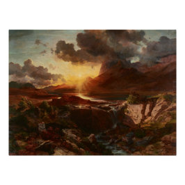 Sonnenuntergang am Hintersee in Berchtesgaden Perfect Poster
