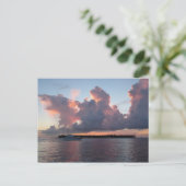 Sonnenuntergang am Meer mit Schiff Briefkaart (Staand voorkant)