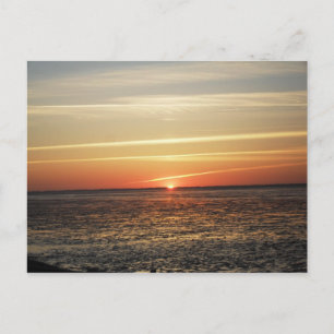 Sonnenuntergang am Meer Watt Ebbe Briefkaart