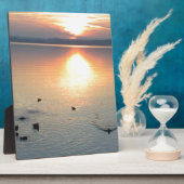 Sonnenuntergang am See mit Enten Fotoplaat (Zijkant)