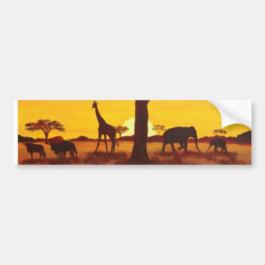Sonnenuntergang in Afrika Bumpersticker (Voorkant)