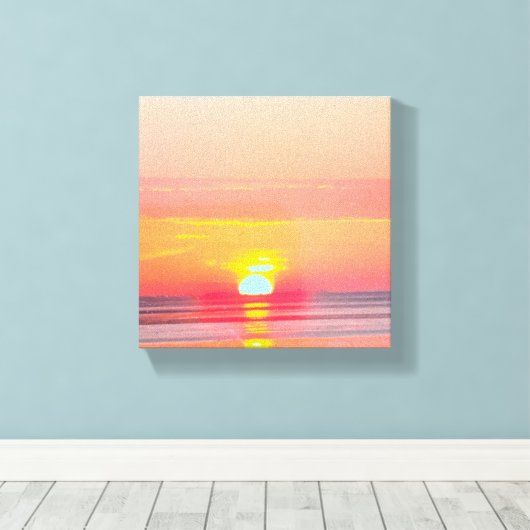 Sonnenuntergang Küste Keillandwand Canvas Afdruk (Insitu (Houten vloer))