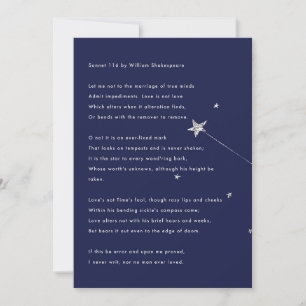 Sonnet 116 beroemd gemaakt door William Shakespear Bedankkaart