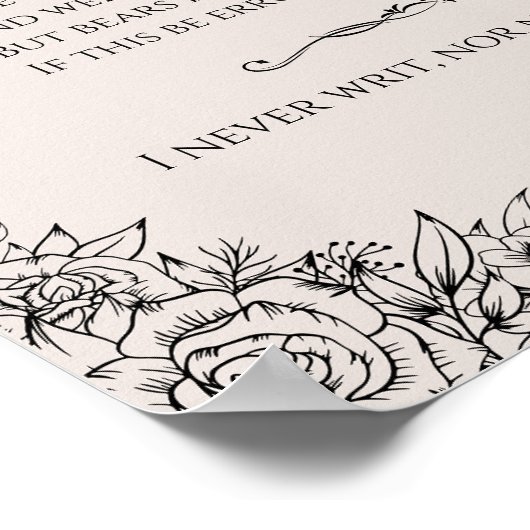 Sonnet 116 van William Shakespeare poster/wandkuns Poster (Hoek)