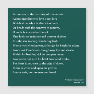 Sonnet 116Laat me niet bij het huwelijk van ware g