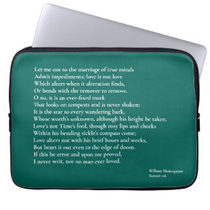 Sonnet 116Laat me niet bij het huwelijk van ware g Laptop Sleeve