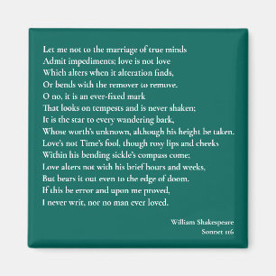 Sonnet 116Laat me niet bij het huwelijk van ware g Magneet