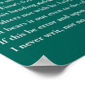 Sonnet 116Laat me niet bij het huwelijk van ware g Poster (Hoek)