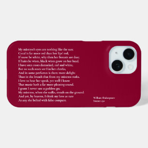 Sonnet 130 De ogen van mijn maîtresse zijn niets z iPhone 15 Case