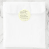Sonnet # 14 van William Shakespeare Ronde Sticker (Tas)
