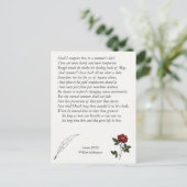 Sonnet # 18 van William Shakespeare Briefkaart (Staand voorkant)