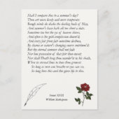 Sonnet # 18 van William Shakespeare Briefkaart (Voorkant)