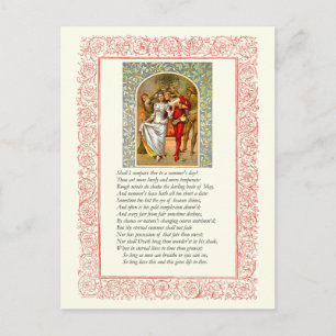 Sonnet # 18 van William Shakespeare Briefkaart