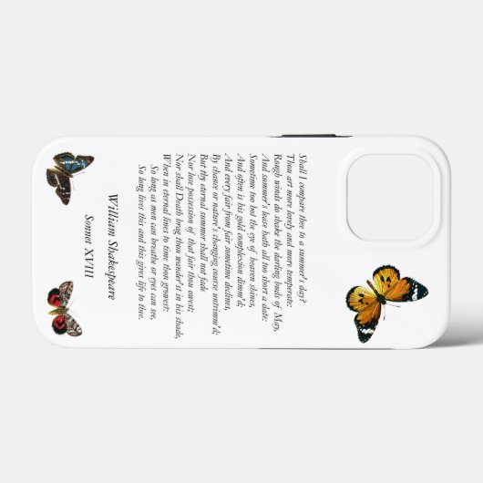 Sonnet # 18 van William Shakespeare Case-Mate iPhone Case (Achterkant (horizontaal))