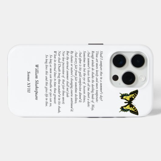 Sonnet # 18 van William Shakespeare Case-Mate iPhone Case (Achterkant (horizontaal))