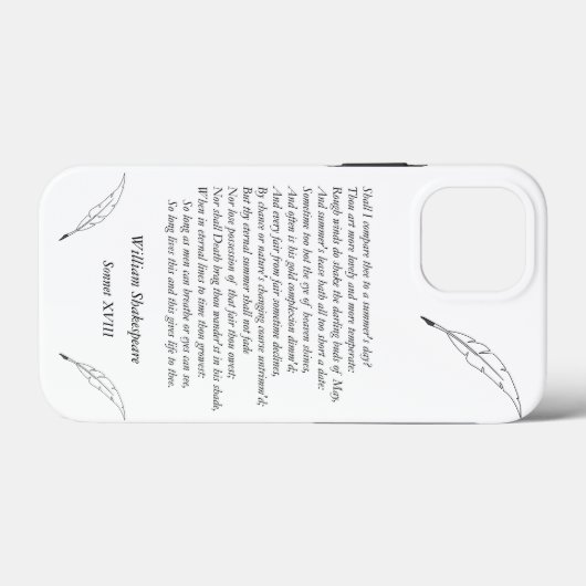 Sonnet # 18 van William Shakespeare Case-Mate iPhone Case (Achterkant (horizontaal))