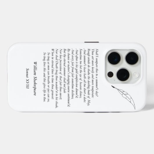 Sonnet # 18 van William Shakespeare Case-Mate iPhone Case (Achterkant (horizontaal))