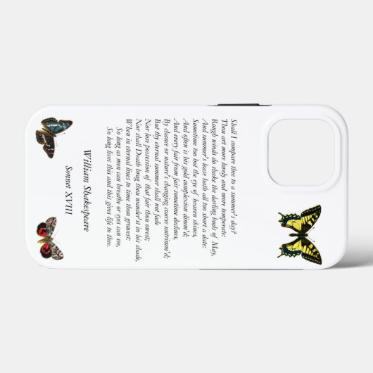 Sonnet # 18 van William Shakespeare Case-Mate iPhone Case (Achterkant (horizontaal))