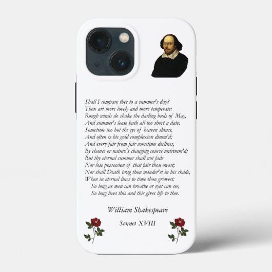 Sonnet # 18 van William Shakespeare Case-Mate iPhone Case (Achterkant)