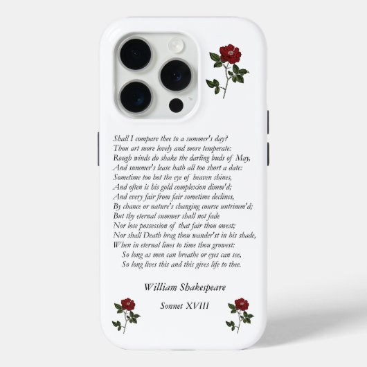 Sonnet # 18 van William Shakespeare Case-Mate iPhone Case (Achterkant)