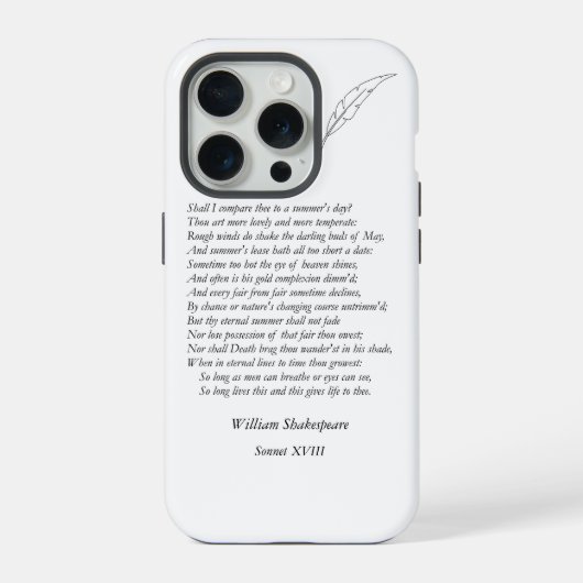 Sonnet # 18 van William Shakespeare iPhone Hoesje (Achterkant)