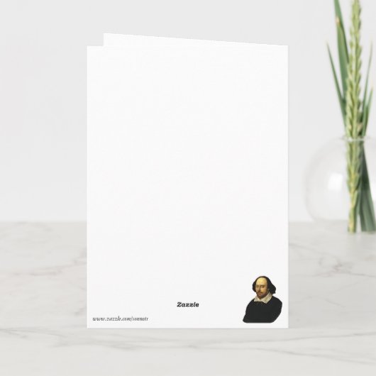 Sonnet # 18 van William Shakespeare Kaart (Achterkant)