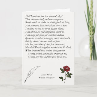 Sonnet # 18 van William Shakespeare Kaart