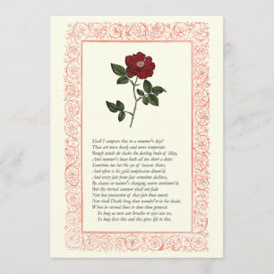 Sonnet # 18 van William Shakespeare Kaart