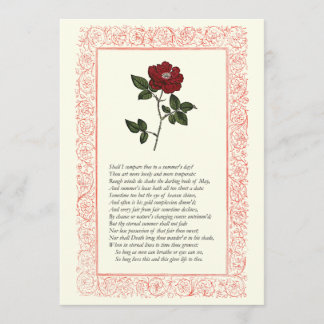 Sonnet # 18 van William Shakespeare Kaart