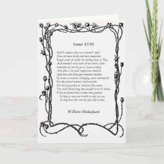 Sonnet # 18 van William Shakespeare Kaart
