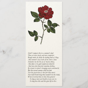 Sonnet # 18 van William Shakespeare Kaart
