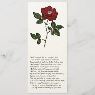 Sonnet # 18 van William Shakespeare Kaart