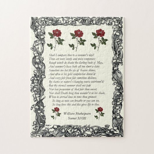 Sonnet # 18 van William Shakespeare Legpuzzel (Verticaal)