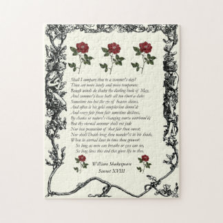 Sonnet # 18 van William Shakespeare Legpuzzel