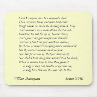 Sonnet # 18 van William Shakespeare Muismat