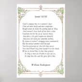 Sonnet # 18 van William Shakespeare Poster (Voorkant)