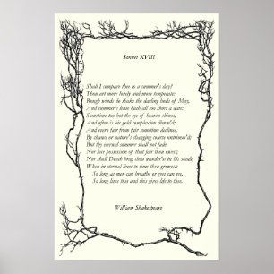 Sonnet # 18 van William Shakespeare Poster