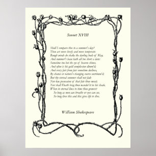 Sonnet # 18 van William Shakespeare Poster